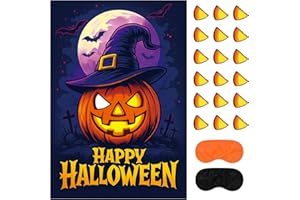 Vusnud Halloween Games - Pin The Eye on The Pumpkin Party Game, Halloween Party Decorations Supplies Activities