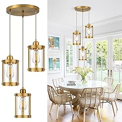 Osimir 3-Light Pendant Lighting, Brushed Gold