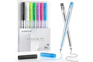 Welebar 0.8mm Acrylic Gel Pen Set, Compatible with Cricut Maker 3/Maker 4/Maker/Explore 3/Explore 4/Air 2/Air, 7 Pack Medium 