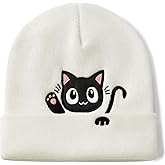 Cat Beanie Hats for Women Cute Cat Lovers Gifts Women's Winter Animal Knitted Hats for Girls