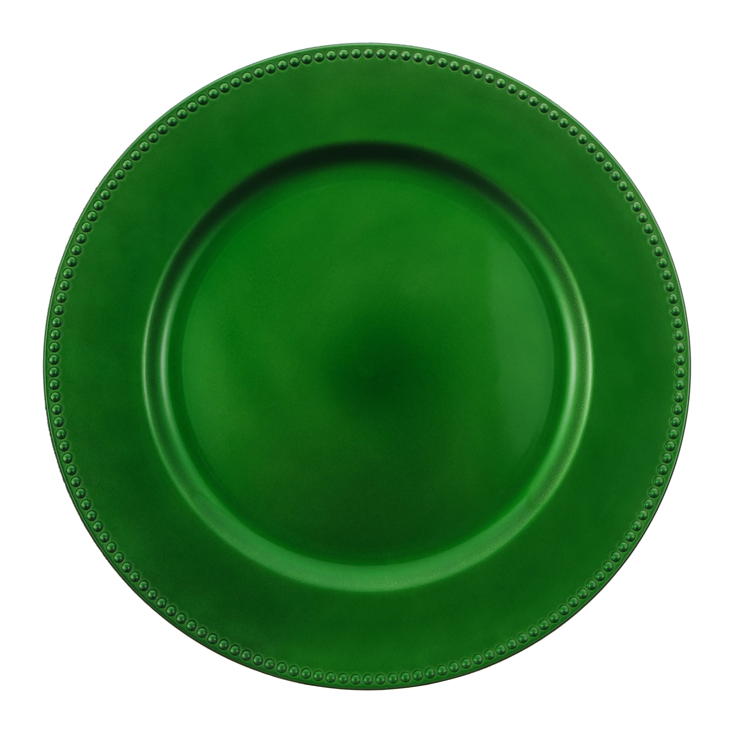 Photo 1 of Charge It By Danny Green Beaded Chargers (PACK of 12) Green Charger Plates Set of 12 Polypropylene Material, Xmas Charger Plates Charger & Service Plates (Green Beaded)