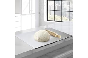 ybaymy Stainless Steel Cutting Boards 23.62 x 23.62 Inch Heavy Duty Cutting Board Worktop Chopping Board Worktop Saver Pastry