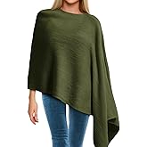 Hercicy Women Ponchos Sweater Solid Knit Versatile Lightweight Shawl Wrap Scarf Cape Poncho Accessories for Women