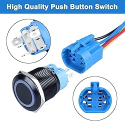 DMWD 2pcs 22MM Momentary Push Button Switch 12V-24V