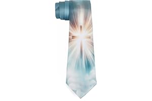 ASVP Shop Easter Ties for Men, Jesus Resurrection Cross Tie, Religious Ties, Christianity (Heavenly Light)