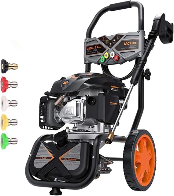 TACKLIFE Gas Pressure Washer 3200PSI, 2.4GPM 6.5HP, 5