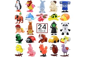 Laxdacee Wind-Up Toys, 24 Pack Assorted Mini Toy for Kid Party Favors, Pinata Goody Bag Filler Stocking Stuffers for Boy Girl Children, Birthday Gifts Carnival Small Prizes Classroom Incentive Reward