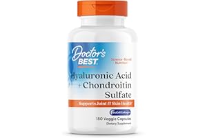 Doctor's Best Hyaluronic Acid with Chondroitin Sulfate, Featuring BioCell Collagen, Non-GMO, Gluten Free, Soy Free, Joint Support, 180 Count (Pack of 1)