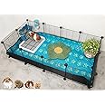 CHEGRON Guinea Pig Cages with Super Soft Liner 48x24x12inch C&C Small Animal Cage Pet Puppy Playpen Indoor Rabbit Chinchilla Hedgehog Habitat Fence DIY 12PCS Metal Grids with Waterproof Bottom