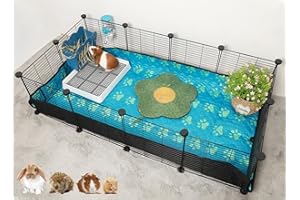 CHEGRON Guinea Pig Cages with Waterproof Bottom Soft Liner DIY 12PCS Metal Panels C&C Cage Small Animal Playpens Portable Pet Playpen Indoor for Rabbit/Bunny/Puppy/Hedgehog Habitat, 48"x24"x12"