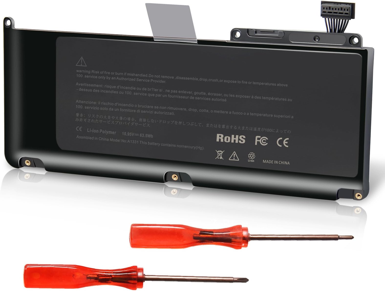 Futurebatt New Battery for Apple MacBook Unibody 13" A1331 A1342 Late 2009/ Mid 2010, fits 020-6582-A 661-5391 661-5585 MC207LL/A MC516LL/A 63.5Wh