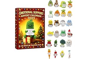 Emotional Support Advent Calendar 2025, Christmas Advent Calendar with 24 Pcs Emotional Support Pals Ornaments Unique Mental 