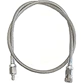 3Skull Paintball Airsoft Fill Whip Hose Extension 4500 Psi PCP - 36 inch Stainless Steel Air Fill Station and Charging System, Silver