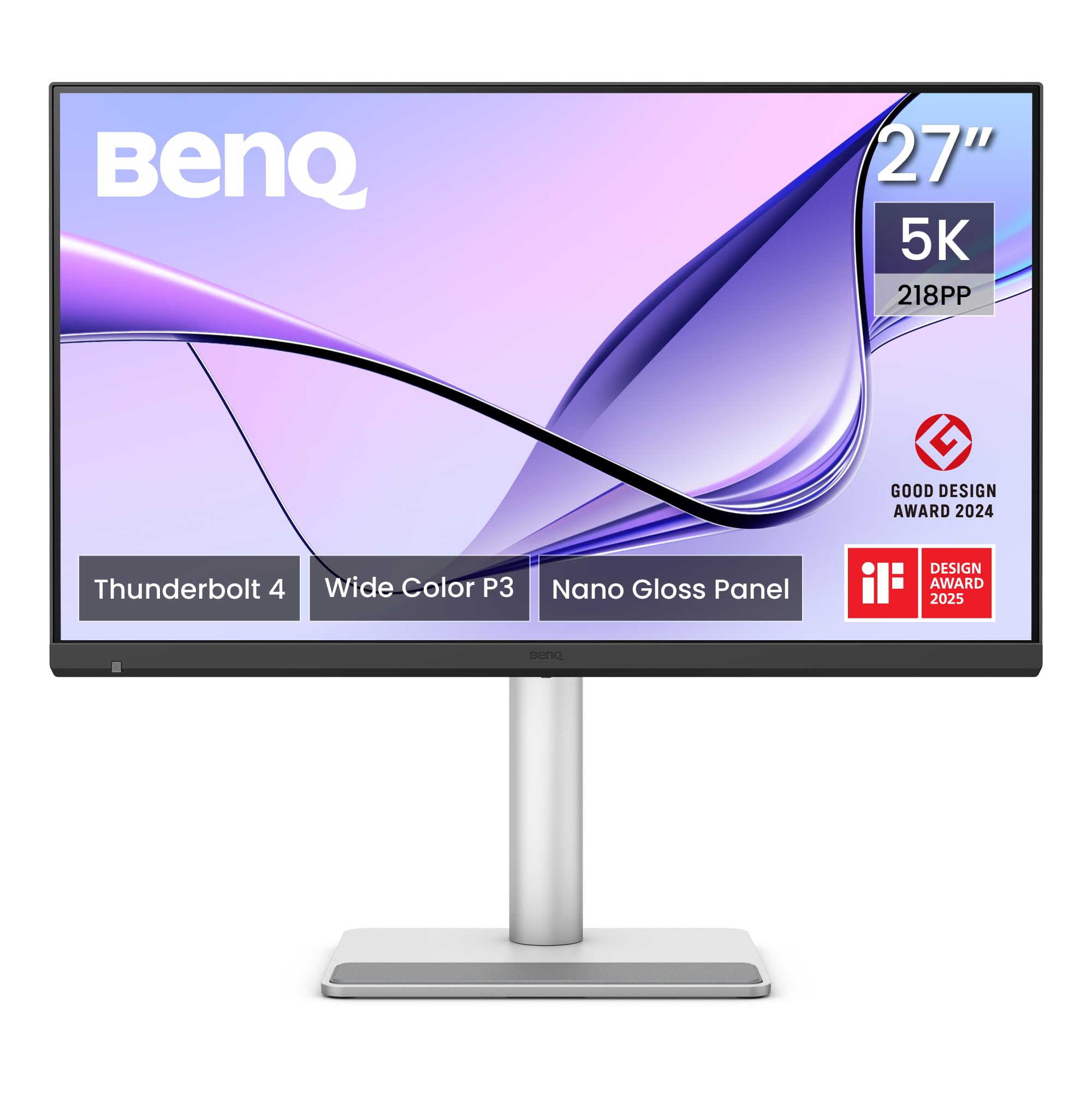 BenQ MA270S 27 Zoll 5K Monitor (5120x2880), Nano-Gloss-Panel, Thunderbolt 4(96W/15W), Mac-Farbabstimmung, Daisy Chain, KVM, Helligkeits- und Lautstärkeregelung am Mac, P3-Farbraum