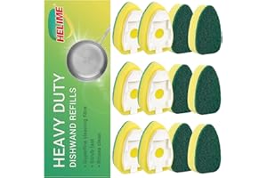 Dishwand Refills Sponges Heads - Non Scratch Dish Wand Refill Replacement, Heavy Duty Scrub Dots Brushes Dispenser, Soap Disp