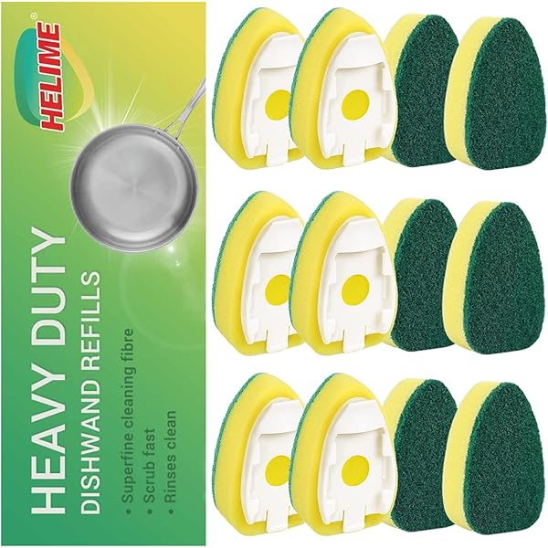 Ricariche Spugna Dishmatic - 3 Pezzi Verdi, Abrasive, Per Pulizia Stoviglie - Foto 7