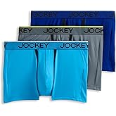 Jockey Men's Underwear Chafe Proof Pouch Microfiber 3" Trunk - 3 Pack