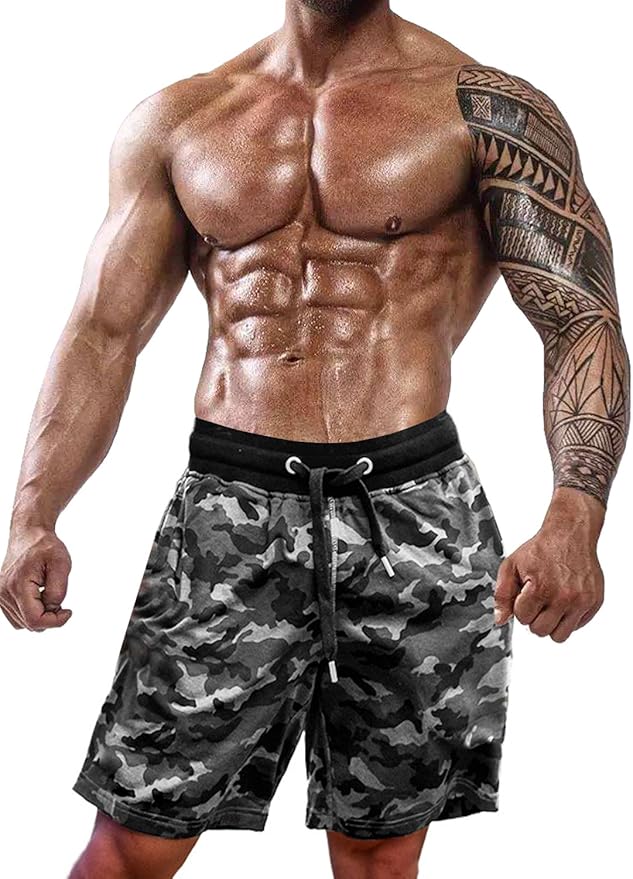 Ouber Men�s Cotton Camo Workout Bodybulding