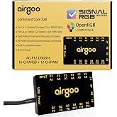 Airgoo 2‑in‑1 USB ARGB Controller,16 ARGB &amp; 12 Fan Ports,SignalRGB OpenRGB | SATA Powered ARGB Fan Hub, Compatible with SignalRGB &amp; OpenRGB, Stable Multi-Channel Signal Output, Flicker-free Lighting