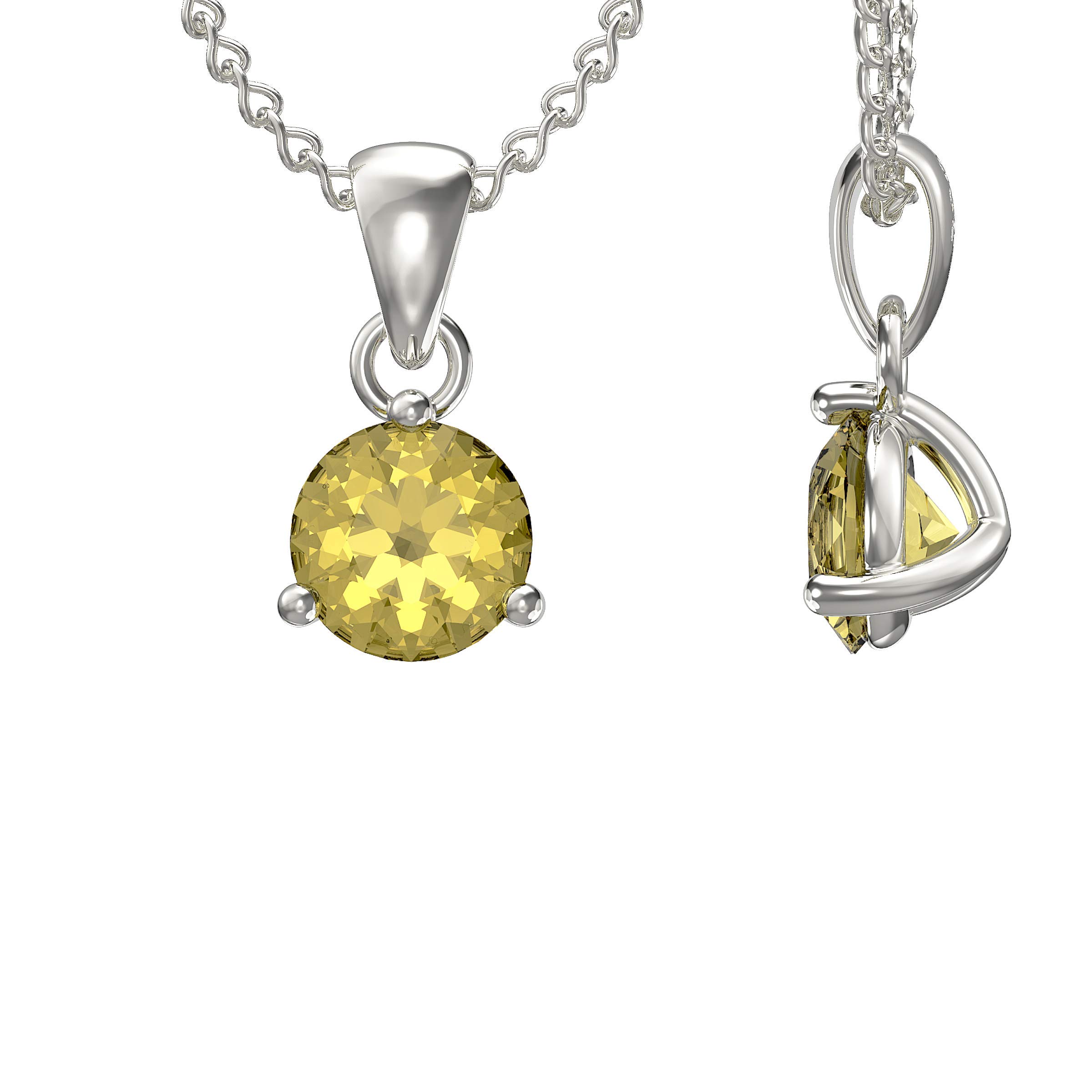 Aeon Birthstone Necklace - November Yellow Topaz | 925 Sterling Silver & Cubic Zirconia | Polishing Cloth Included | Jewellery Gifts