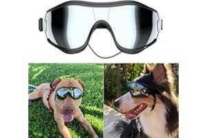 NVTED Dog Sunglasses/Goggles, UV/Wind/Dust/Fog Protection Pet Glasses Eye Wear with Adjustable Strap for Medium or Large Dog 