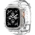 Spigen Rugged Armor Pro Designed for Apple Watch Ultra 2/1 Case with Band Protective TPU Cover with Strap - Crystal Clear