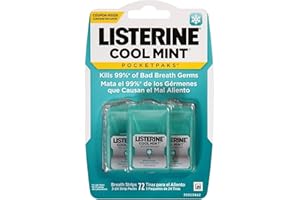 Listerine Cool Mint Pocketpacks Breath Strips 288 Ct. (Pack of 4)
