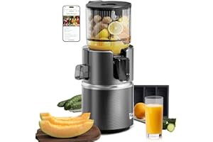 Anybear Cold Press Juicer with 4.9" Large Feed Chute, 350W Masticating Juicer Machines with Dual Slow-Squeezing Technology fo
