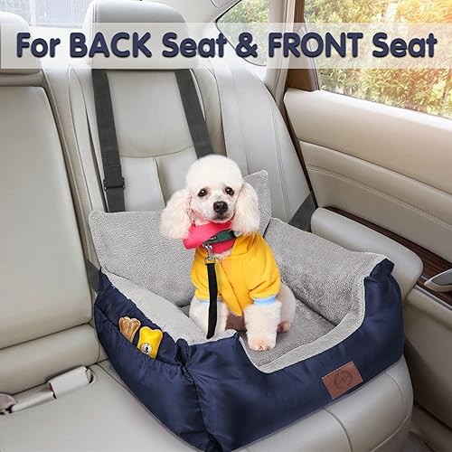 FAREYY Dog Car Seat for Small Dogs, Warm Soft Pet Car Seat