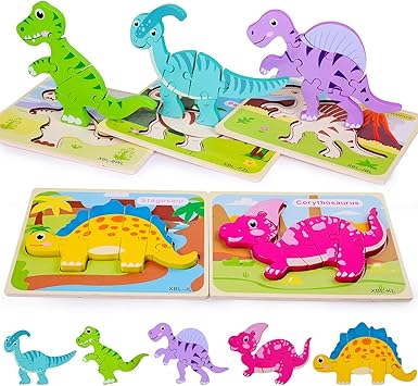 rompecabezas de dinosaurios de madera