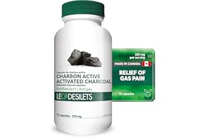 Leo Desilets Activated Charcoal | 225mg of Activated Charcoal per Capsule | Helps Relieve Bloating and Gas Pains | GMO & Pest