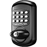 Bravex Keyless Deadbolt Keypad Entry Door Lock Zinc Alloy Sabbath Lock 100% Mechanical Shabbos Lock- No Risk of Low Power, Black