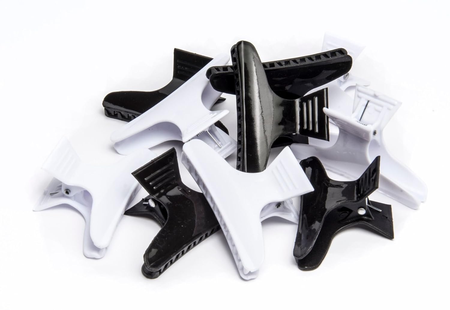 Diane Large butterfly clamps, black and white, 12 pack, D13