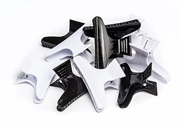 Amazon Com Diane Large Butterfly Clamps Black And White 12