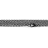 CleverDelights 2x3mm Cable Chain Necklaces - Dark Black Color - 20 Pack - 24 Inch Length