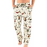Lazy One Funny Moose Pajama Pants for Men, Men's Separate Bottoms, Lounge Pants