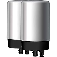 AQUA CREST Faucets Filter Cartridge BPA Free, Replacement for Brita® Faucet Filter - Chrome (Pack of 2)