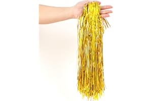 Gloreyan 3000 Strands Christmas Tinsel Icicles Golden Metallic Tinsel Foil Fringe Icicles Christmas Tree Tinsel Decoration for Christmas Birthday Wedding Party Hanging Decoration