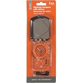 SOL Sighting Compass with Signaling Mirror, Glow-in-Dark | Adjustable Declination Compass Glows in the Dark with an Extended Base Plate, Magnifier &amp; Inch &amp; Millimeter Rulers