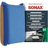 SONAX Windscreen Sponge 417100 | Dual Action Cleaning Tool for Streak Free Glass | Easily Removes Dirt Fog and Condensation from Windshields Windows and Mirrors | Compact and Reusable