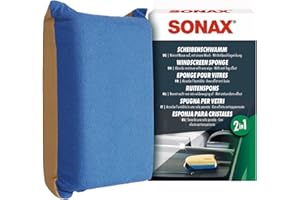 SONAX Windscreen Sponge 417100 | Dual Action Cleaning Sponge for Streak Free Glass | Easily Removes Dirt Fog and Condensation from Windshields Windows and Mirrors | Compact and Reusable