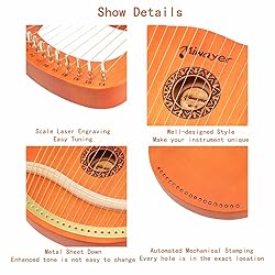 Miwayer Lyre Harp 7, 10, 16, 19, 21 Strings Musical
