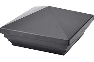 Myard PNP 115445 Screw-Free Universal Fence Pyramid Top Cap fits Post 4 x 4 Inches (Qty 1, Black)