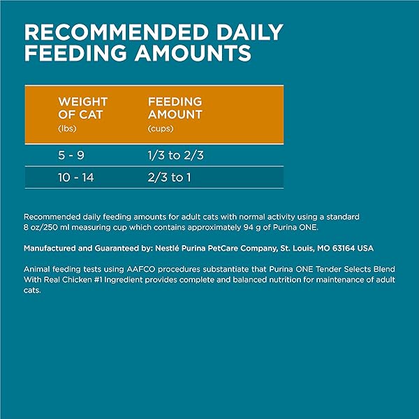 PURINA ONE NATURAL DRY CAT FOOD, TENDER SELECTS BLEND WITH REAL CHICKEN – 7 LB. BAG