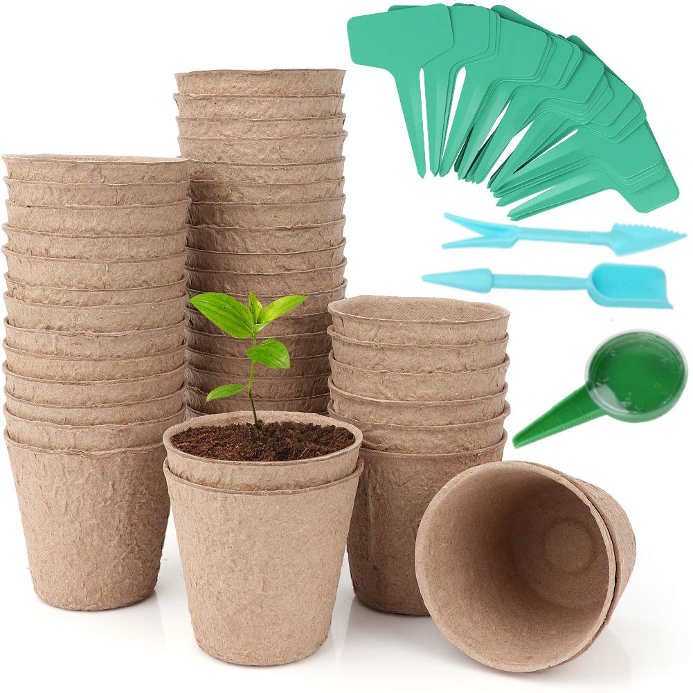 3.15'' Peat Pots Plant Starter Kit, Organic Biodegradable Plant Pot for