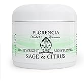 Florencia Sage & Citrus Lightweight Moisturizer - Fast-Absorbing, Hydrating, Nutrient Enhanced Face Cream for Sensitive, Oily, Combination Skin.