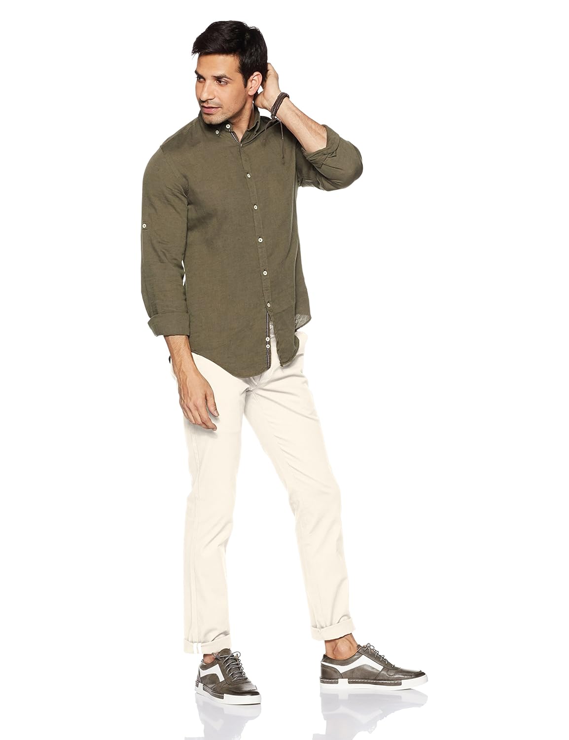 ruggers men's tapered fit casual trousers