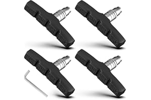 FJCTER Bike Brake Pads, 70mm Universal V Brake Pads, 4PCS Mountain Bike Brake Pads Set with Allen Wrench, Compatible with Cruiser Road BMX Hybrid Folding Bikes, Bicycle Brakes Replacement