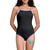 Beautikini Period Swimwear for Teens One Piece Leakproof Swimsuit Keyhole Racerback Menstrual Bathing Suit for Girls Women