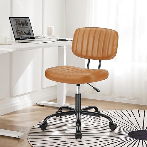 DUMOS Armless Home Office Chair Ergonomic Desk with Comfy Low Back